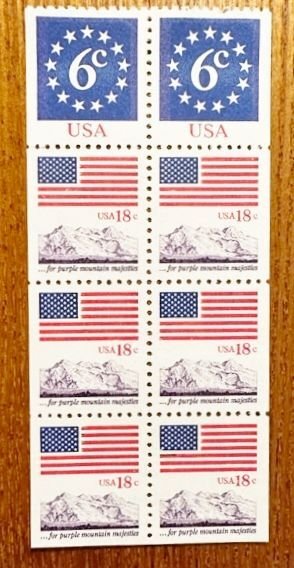 US #1893a Booklet Pane 6 #1893 2 # 1892  Mint NH