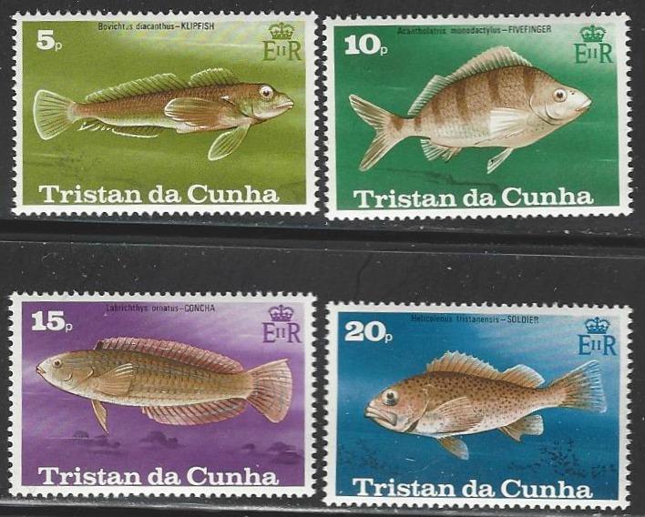 Tristan da Cunha #243-246 MNH Lovely Set of 4 Fish