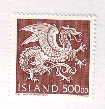 Iceland Sc 677 1989 500k Dragon Guardian Spirit stamp mint NH