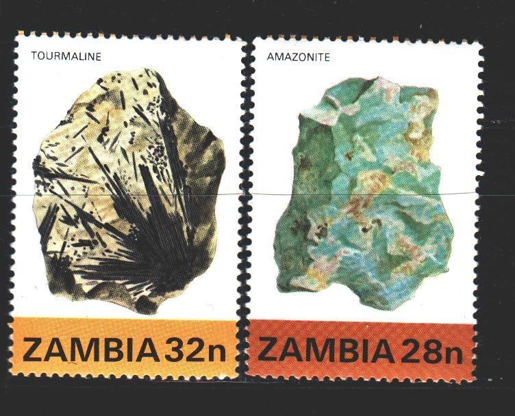 Zambia. 1982. 270-71 of the series. minerals. MNH.