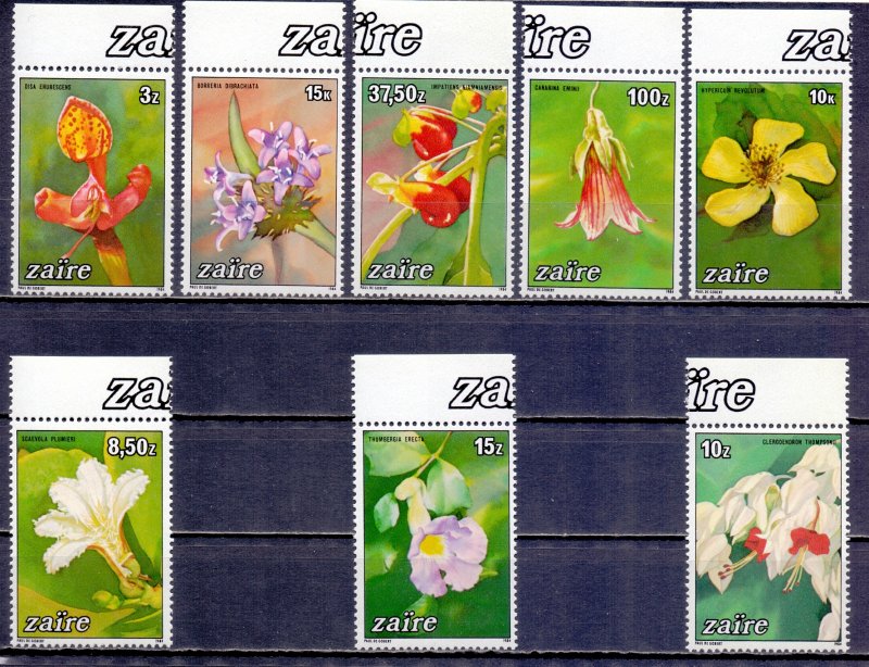 Kinshasa. 1984. 853-60. Orchids flora. MNH.