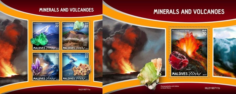 Z08 IMPERF MLD190711ab MALDIVES 2019 Minerals and volcanoes MNH ** Postfrisch