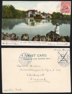 Turks and Caicos 1906 1d on Bermuda Post Card