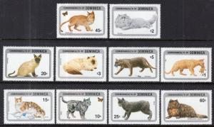 Dominica 875-884 Cats MNH VF