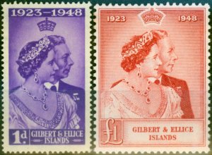 Gilbert & Ellice Islands 1949 RSW Set of 2 SG57-58 Fine VLMM 