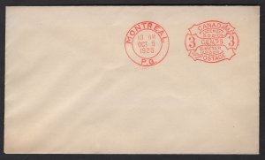 1925 Montreal “SAMPLE” (OCT 5, 1925). 3c on unmailed envelope. $40