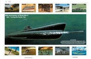 Palau 1993 - WWII Navy Submarines - Sheet of 10 Stamps - Scott #316 - MNH