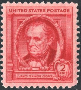 SC#860 2¢ Famous Americans: James Fenimore Cooper Single (1940) MNH