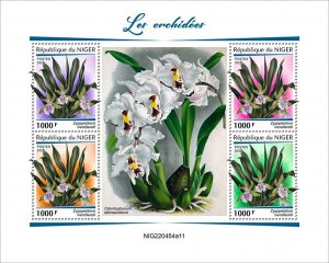 NIGER - 2022 - Orchids - Perf 4v Sheet #11 - Mint Never Hinged