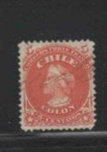 CHILE #17 1867 5c COLUMBUS F-VF USED b