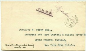 FREE frank OHMS Railways & Canals 1901 small hstp w/ signature USA cover  Canada