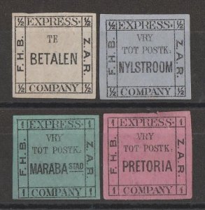 TRANSVAAL 1887 Bakker's Express Local Post set. Very scarce.