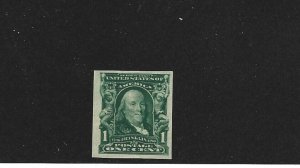 United States Scott 314 One-cent Franklin Imperf Mint NH