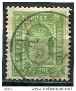 Denmark 1875 SC O9 MI 7  Used