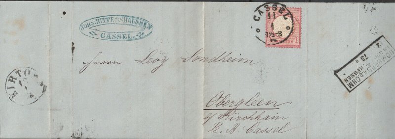 Germany - 11.1.1873 1gr as single franking on handmade cover  (5301)