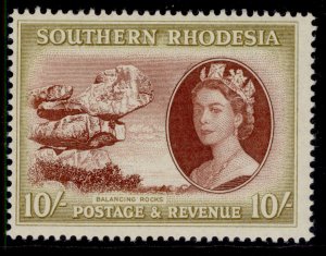 SOUTHERN RHODESIA QEII SG90, 10s red-brown & olive, M MINT. Cat £30.