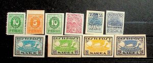 ESTONIA Sc 28-37 LH ISSUE OF 1919 - COMPLETE SET