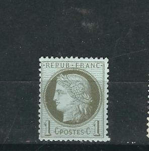 France 50a Y&T 50a 1c Bronze Green MNH Fine 1872 SCV $65.00*