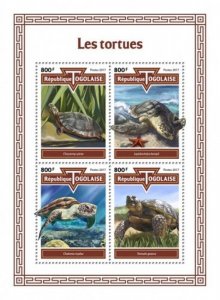 Togo - 2017 Turtles on Stamps - 4 Stamp Sheet - TG17609a