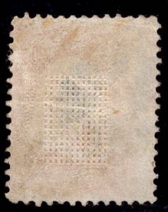 F Grill US Stamp #94 3c Red Washginton F Grill USED SCV $10
