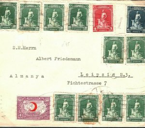 TURKEY Cover GERMANY Leipzig FRANKING 1931 {samwells-covers} GV222