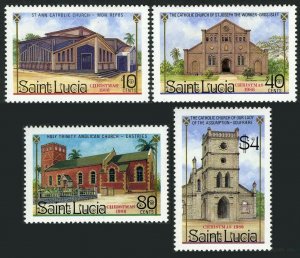 St Lucia 867-870,871,MNH.Michel 877-880,Bl.52. Christmas 1986.Churches.