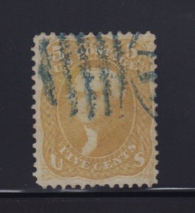 67 Blue cancel VF used neat cancel with nice color cv $ 870 ! see pic !