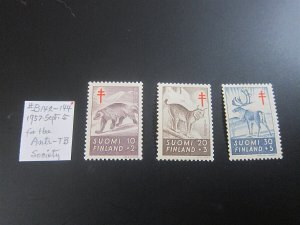 Finland 1957 Sc B142-44 TB set MNH