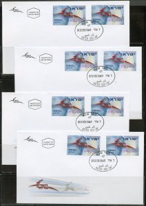 ISRAEL 2005 SET OF  8 VALUES BEER SHEVA #012 KLUSSENDORFS ON 4 FIRST DAY COVERS