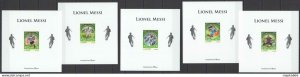 Lx030 Imperf 2016 Sierra Leone Football Lionel Messi !!! Uv Cardboard 5Bl Mnh