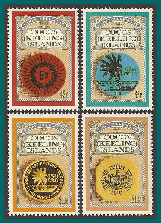Cocos 1993 Early Currency, MNH 274-277,SG280-SG283