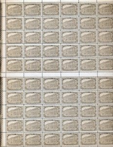 MEXICO 1923 MNH 50c Definitive 60 Stamps Sheet 2 Control Numbers DAB 201