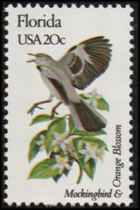 United States 1961A - Mint-NH - 20c Florida / Mockingbird (1982)