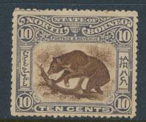 North Borneo  SG 104 no obviopus cancel  partial gum perf 14 please see scan ...