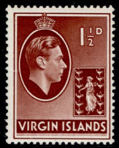 BRITISH VIRGIN ISLANDS GVI SG112, 1½d red-brown, M MINT.