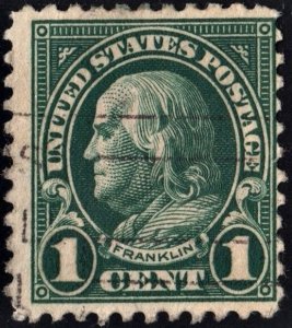 SC#552 1¢ Franklin (1923) Used