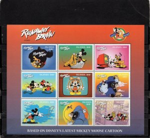 UGANDA WALT DISNEY SHEET OF 9 STAMPS MNH