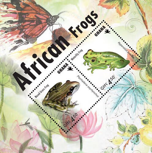 Ghana 2014 - African Frogs - stamp souvenir sheet - Scott #2822 - MNH