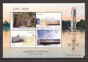 2016 Australia - Sc4554a - used VF - SS 126/250 - Special Issue Canberra Show