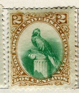 GUATEMALA; 1881 early classic Quetzal issue Mint hinged 2c. value