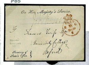 GB EARLY OFFICIAL OHMS ENVELOPE *Secretary Of State's Office* Imprint 1839 P85