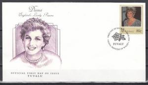 Tuvalu, Scott cat. 762 C. Princess Diana value on a First day cover