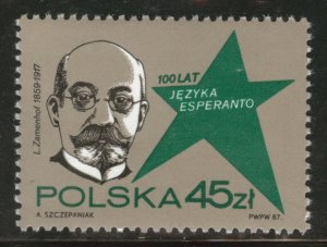 Poland Scott 2811 MNH** 1987 Esperanto stamp