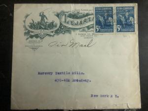 1940 Habana Cuba Advertising Airmail cover to New York USA