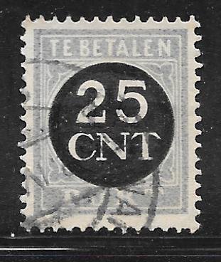 Netherlands J74: 25c on 1.5c Numeral, used, VF