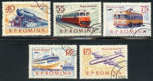 Romania Scott C137-C141 UVFHOG(CTO) - 1963 Transportation Set - SCV $1.30