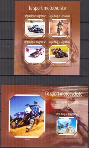 Togo 2014 Motorcycles sheet + S/S MNH