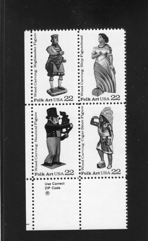 2240-2243 Woodcarved Figurines, MNH, LL-ZIP blk/4