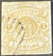 LUXEMBOURG # 4-USED*---BUFF---SINGLE--IMPERFORATE AS ISSUED--1863