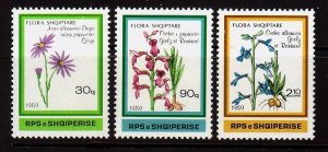 ALBANIA Sc 2307-9 NH ISSUE OF 1989 - FLOWERS 